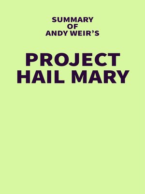 cover image of Summary of Andy Weir's Project Hail Mary